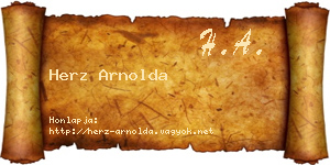 Herz Arnolda névjegykártya